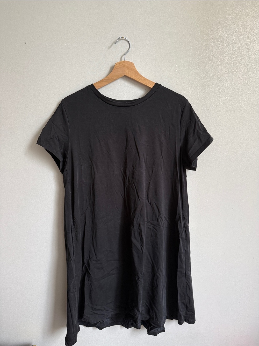 Uniqlo Black Short-Sleeve Tee Dress